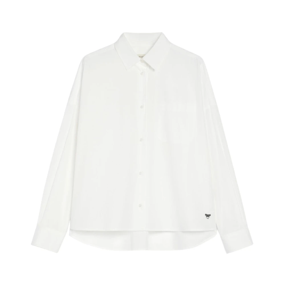 Max Mara Witte Katoenen Poplin Aureo Overhemd White Dames