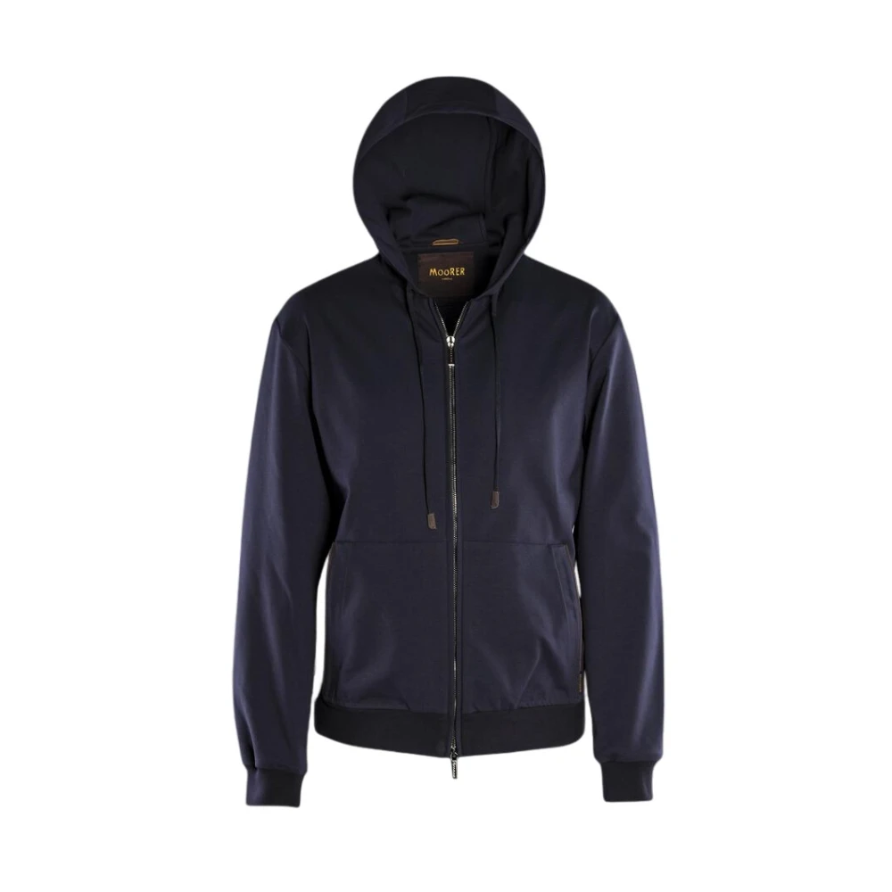 Moorer Men's Blue Zip-Throughs, 5XL, Knitwear