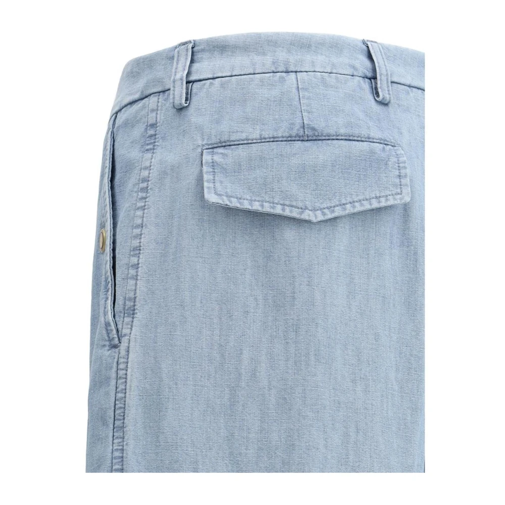 Valentino Hoge Taille Wijde Spijkerbroek Blue Heren