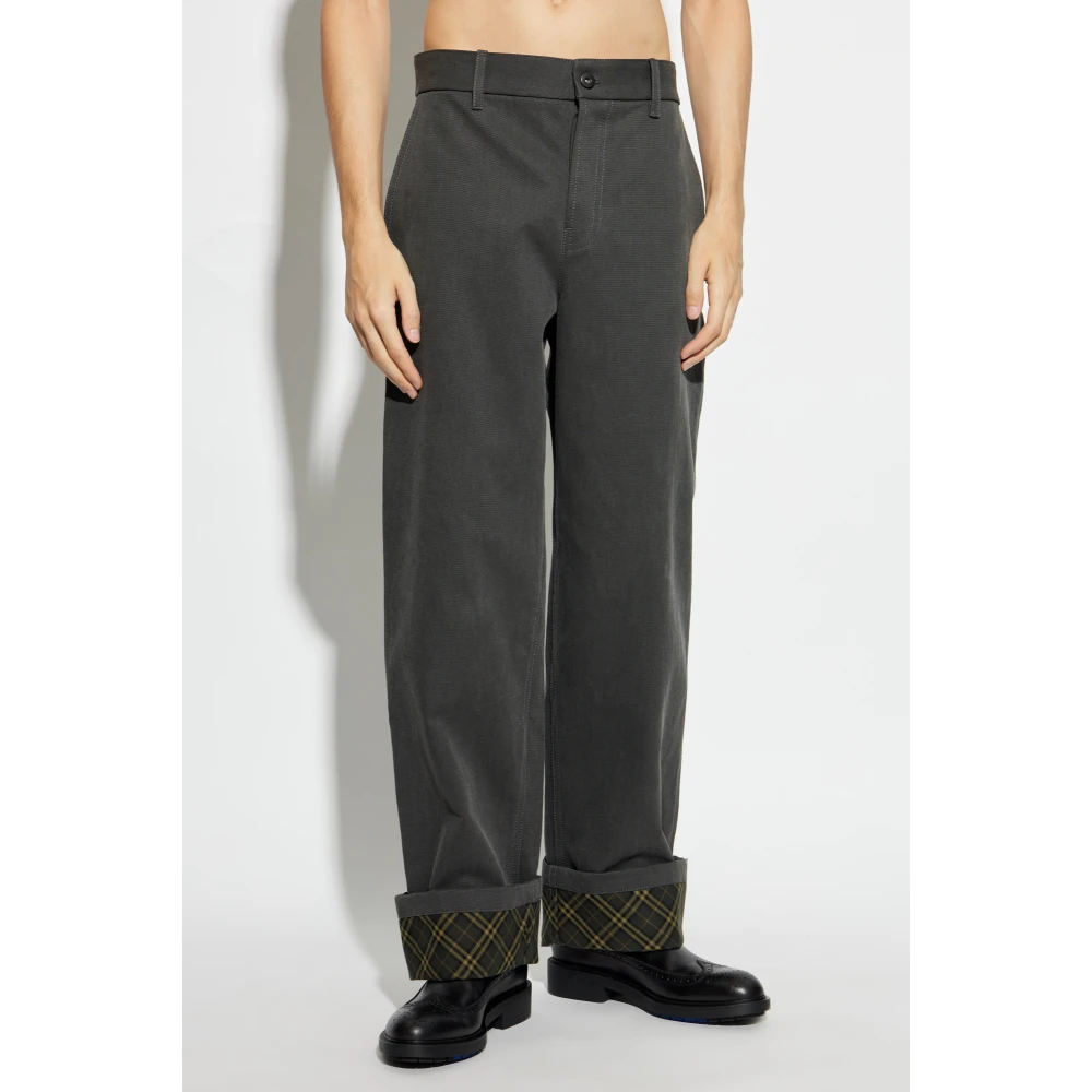 Burberry Broek met logo Gray Heren