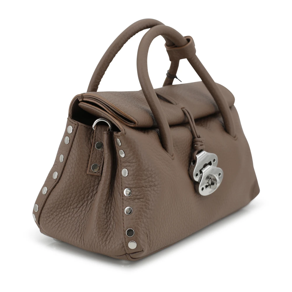 Zanellato Bruine leren tas met klep Brown Dames