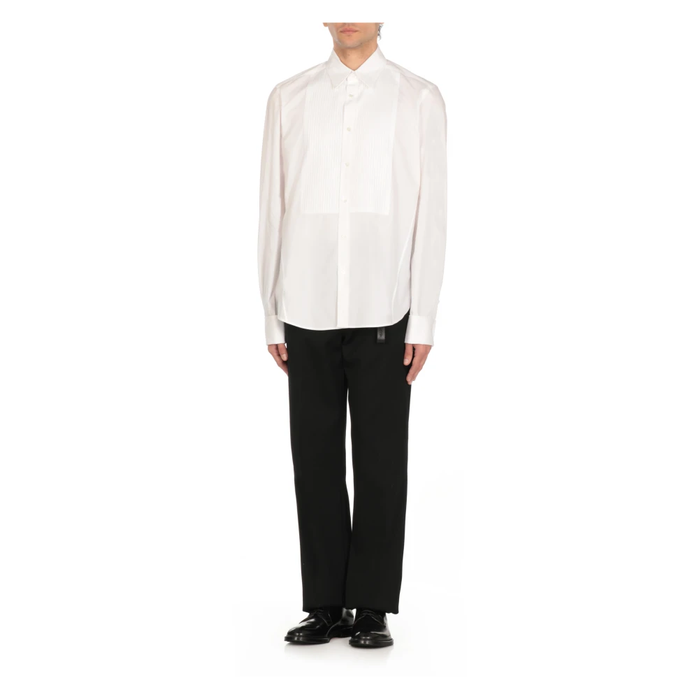 Lanvin Witte Katoenen Overhemd met Kraag White Heren