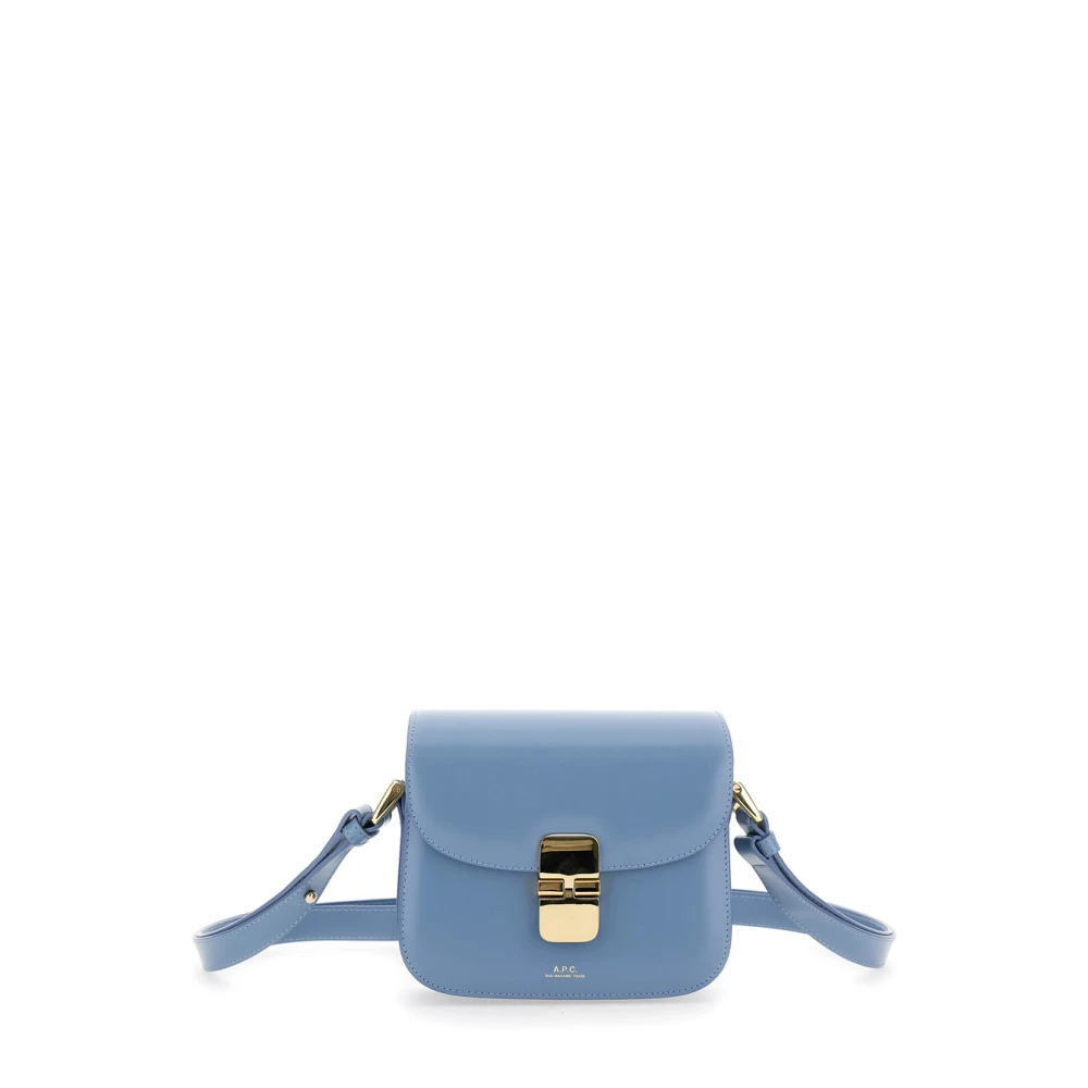 A.p.c. Grace Small Blauw Leren Schoudertas Blue Dames
