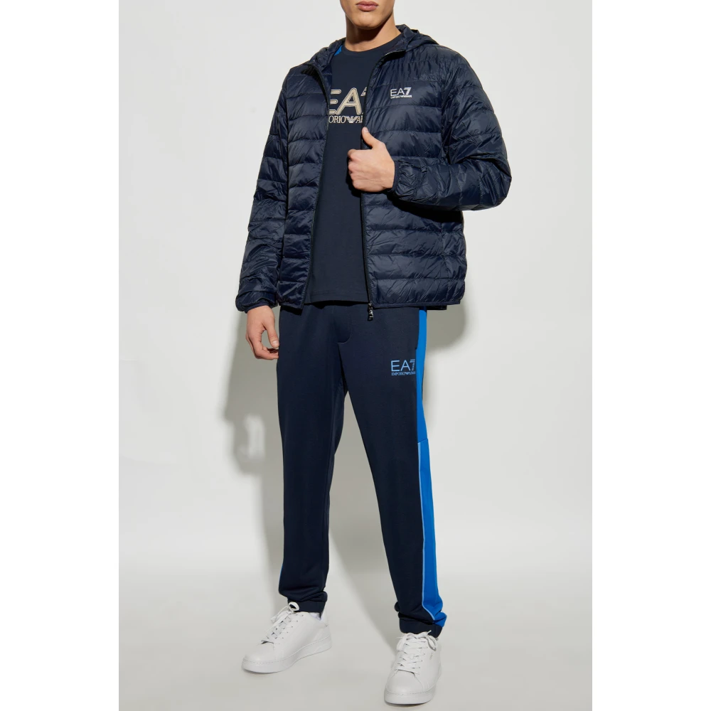 Emporio Armani EA7 T-shirt met geborduurd logo Blue Heren