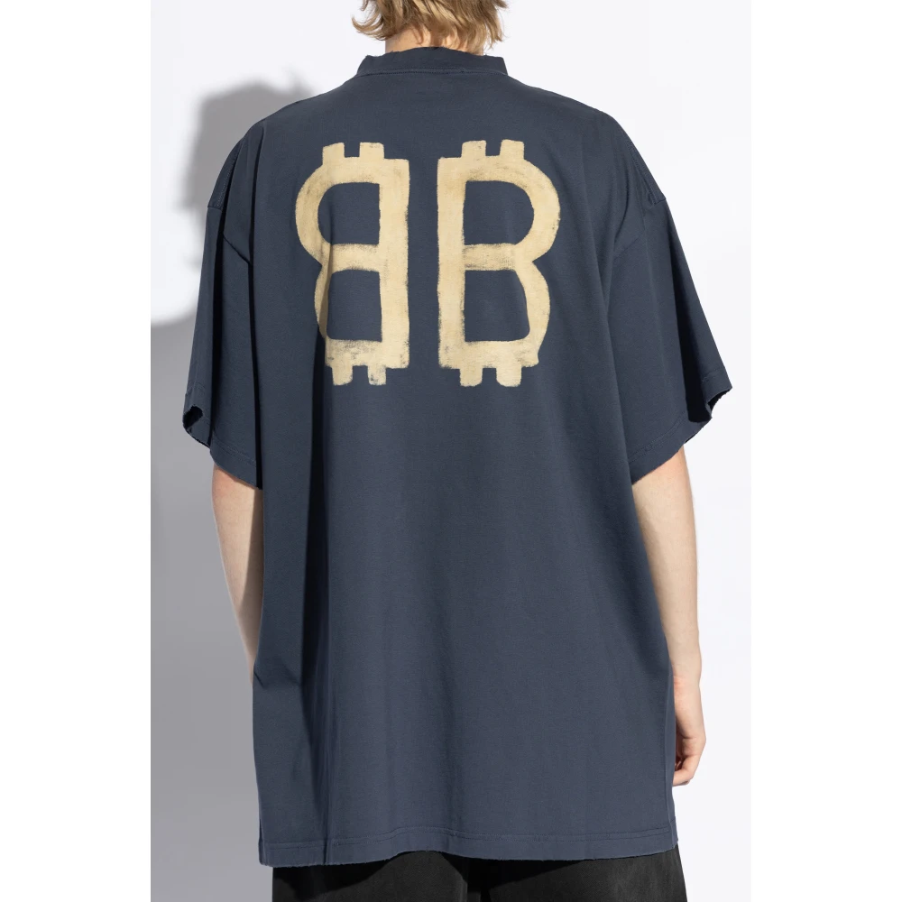 Balenciaga T-shirt met logo Gray Heren