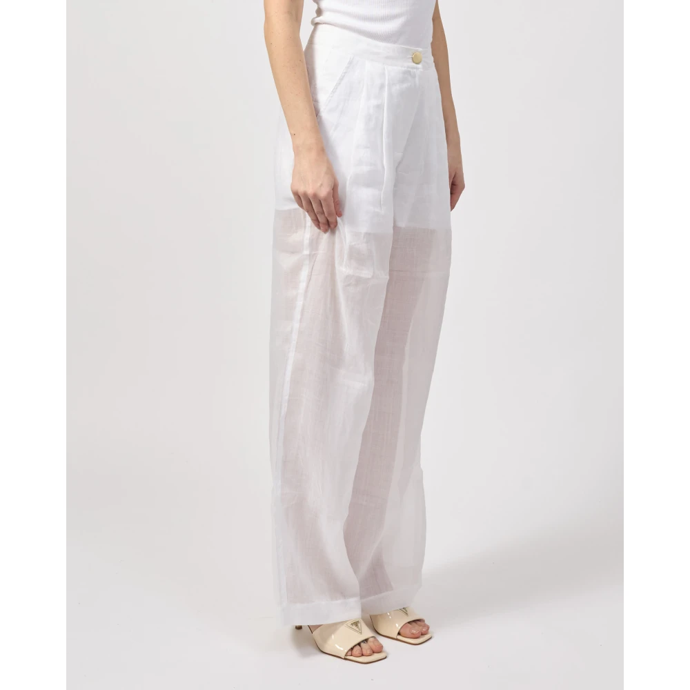 Armani Exchange Witte Palazzo Broek Transparant Vrouw White Dames