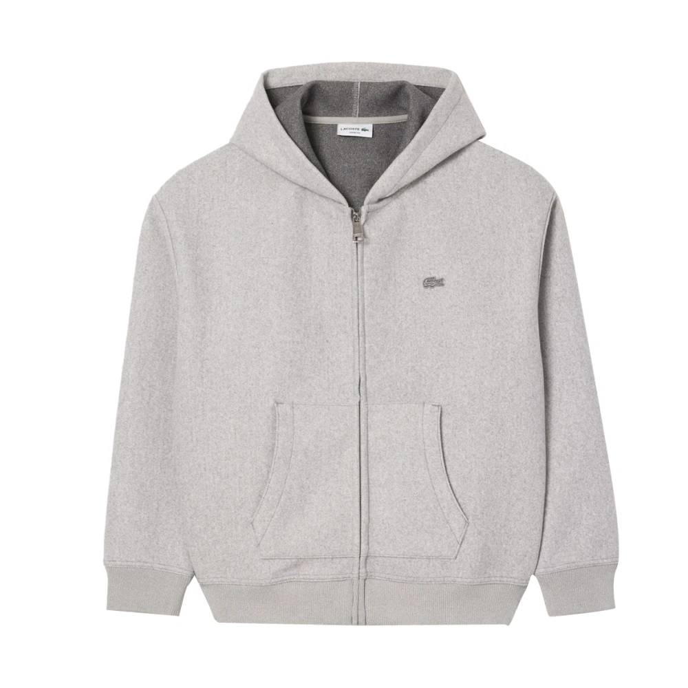 Lacoste Grijze Zip Hoodie met Krokodillenlogo Gray Heren