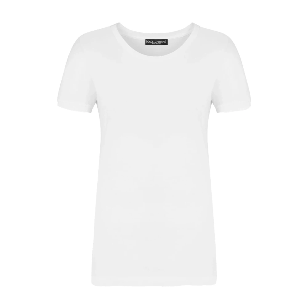 Dolce & Gabbana Women's White T-Shirts, 2XL, Short-Sleeved Jersey T-Shirt