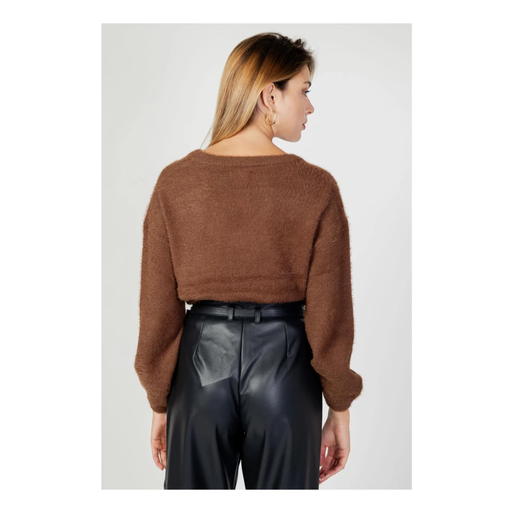 Jacqueline de Yong Bruine V-hals Gebreide Kleding voor Vrouwen Brown Dames