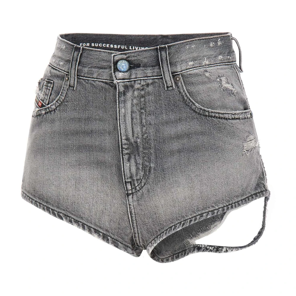 Diesel Women's Gray Denim Shorts, W26, De-Lunar Shorts