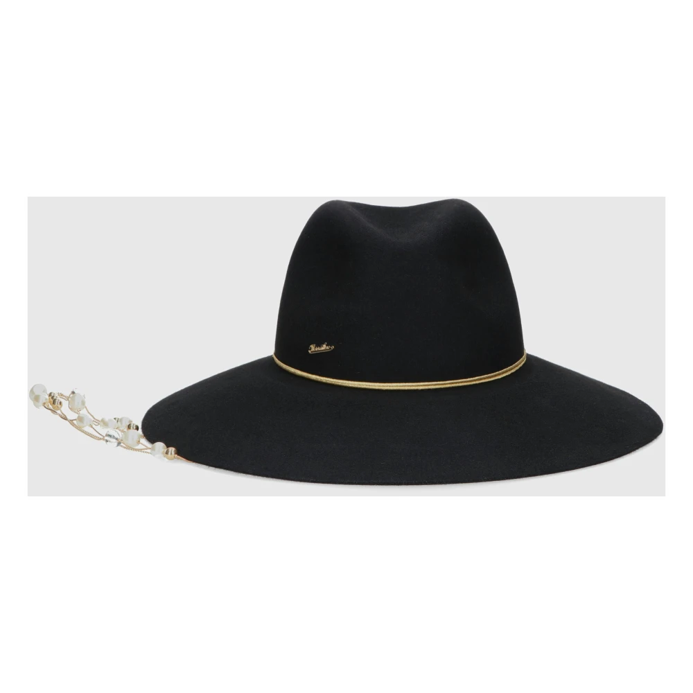 Borsalino Sophie Alessandria Vilthoed met Afneembare Ketting Black Dames