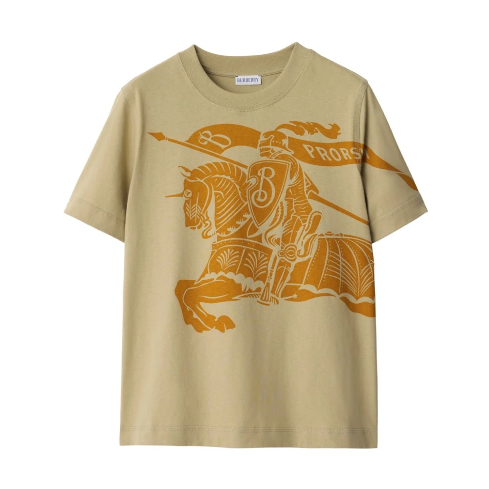 Burberry Grijze T-shirts en Polos met Equestrian Knight-motief Beige Dames