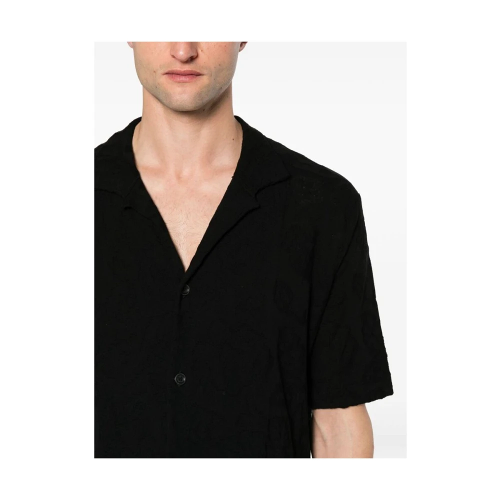 Roberto Collina Short Sleeve Shirts Black Heren