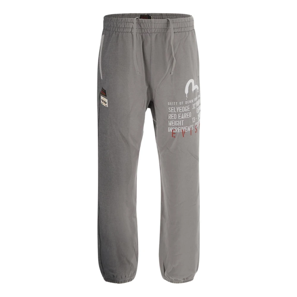 Evisu Bi-Toned Sweatpants met Logo Print Gray Heren