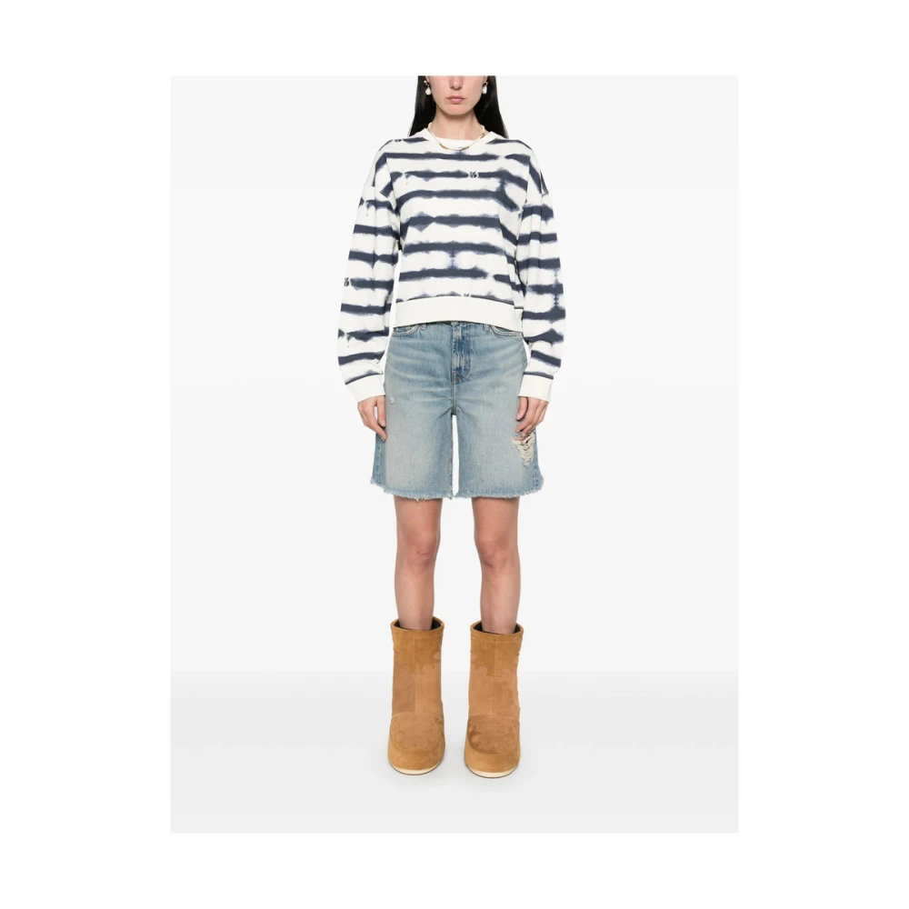 7 For All Mankind Lichtblauwe Ripped Denim Jeans Blue Dames