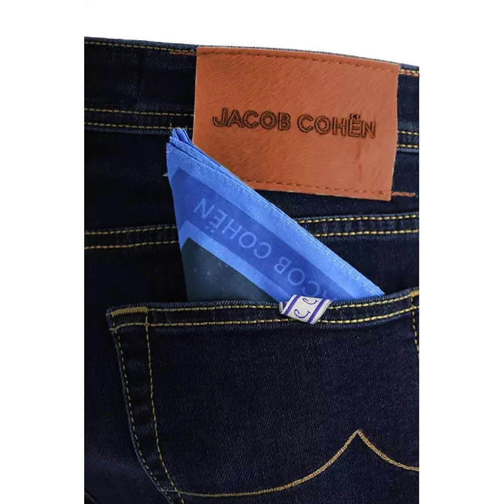 Jacob Cohën Donkerblauwe Slim-Fit Katoenen Jeans Blue Heren