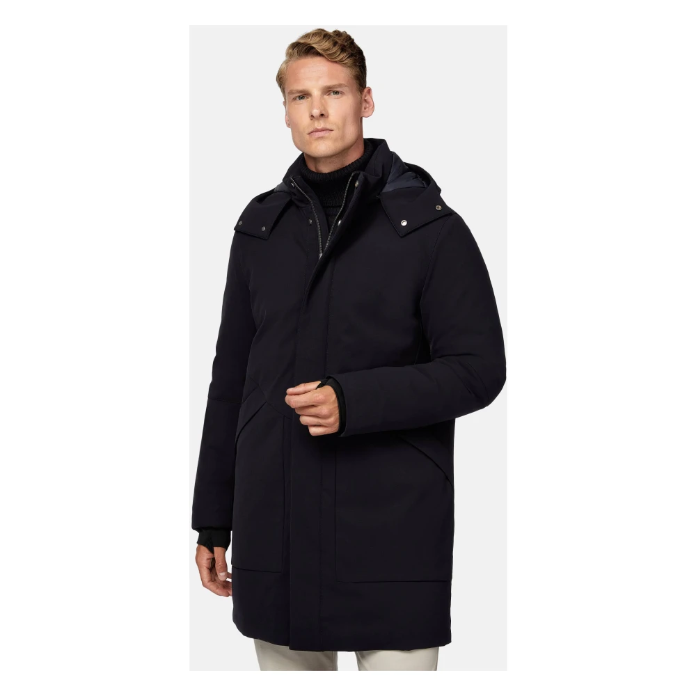 Boggi Milano Parka van technisch gevoerd materiaal Blue Heren