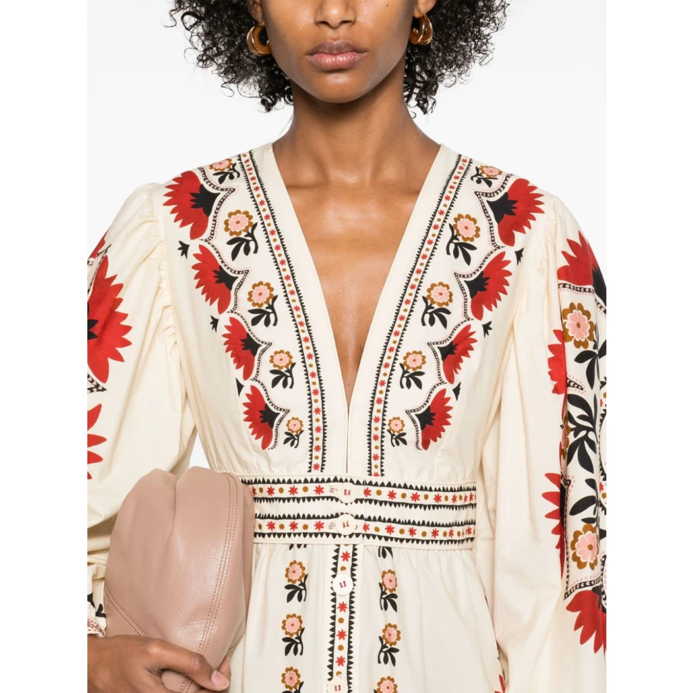 Farm Rio Mandala Cream Maxi Jurk Multicolor Dames