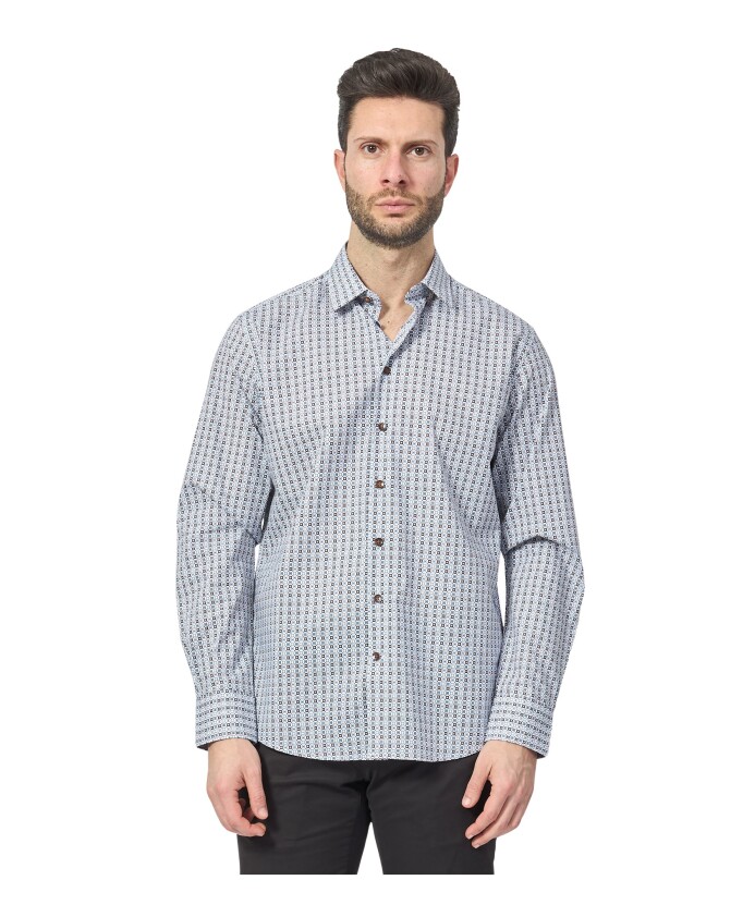 chemise-homme-en-coton-avec-micro-motif-all-over