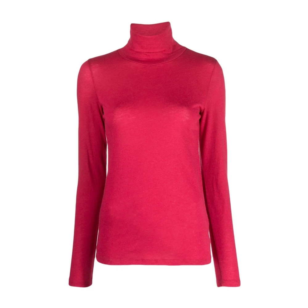 Majestic Filatures Röda långärmade slim fit toppar Red, Dam