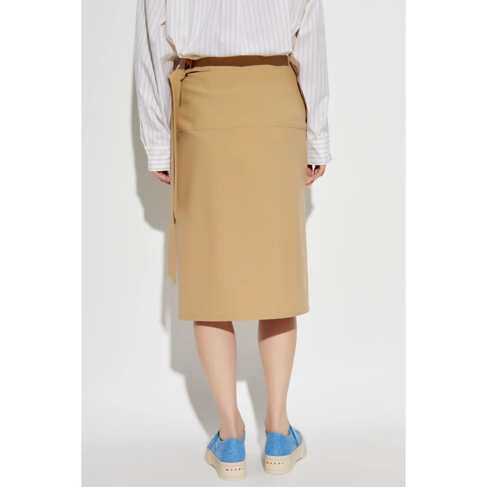 Marni Wikkelrok met strik Beige Dames