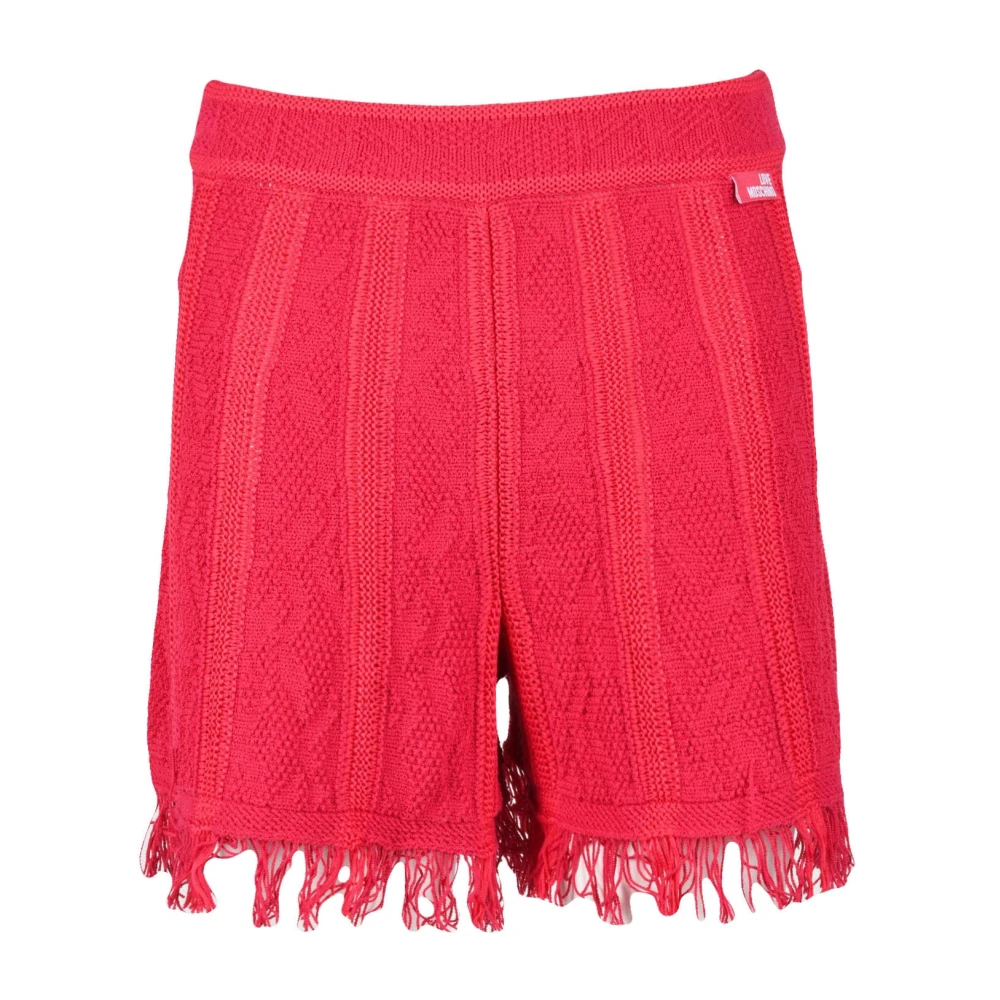 Love Moschino Stijlvolle katoenen nylon shorts Red Dames