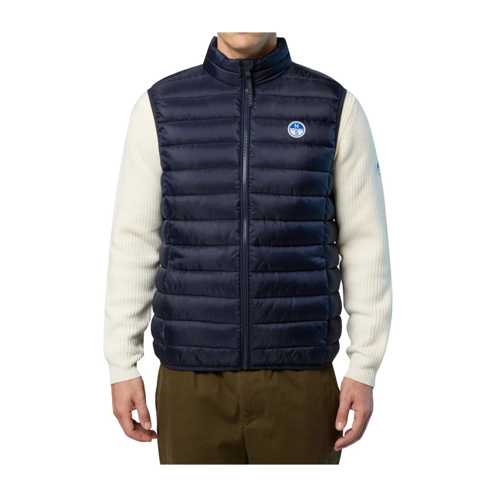 North Sails Blauwe Mouwloze Trui Skye Blue Heren