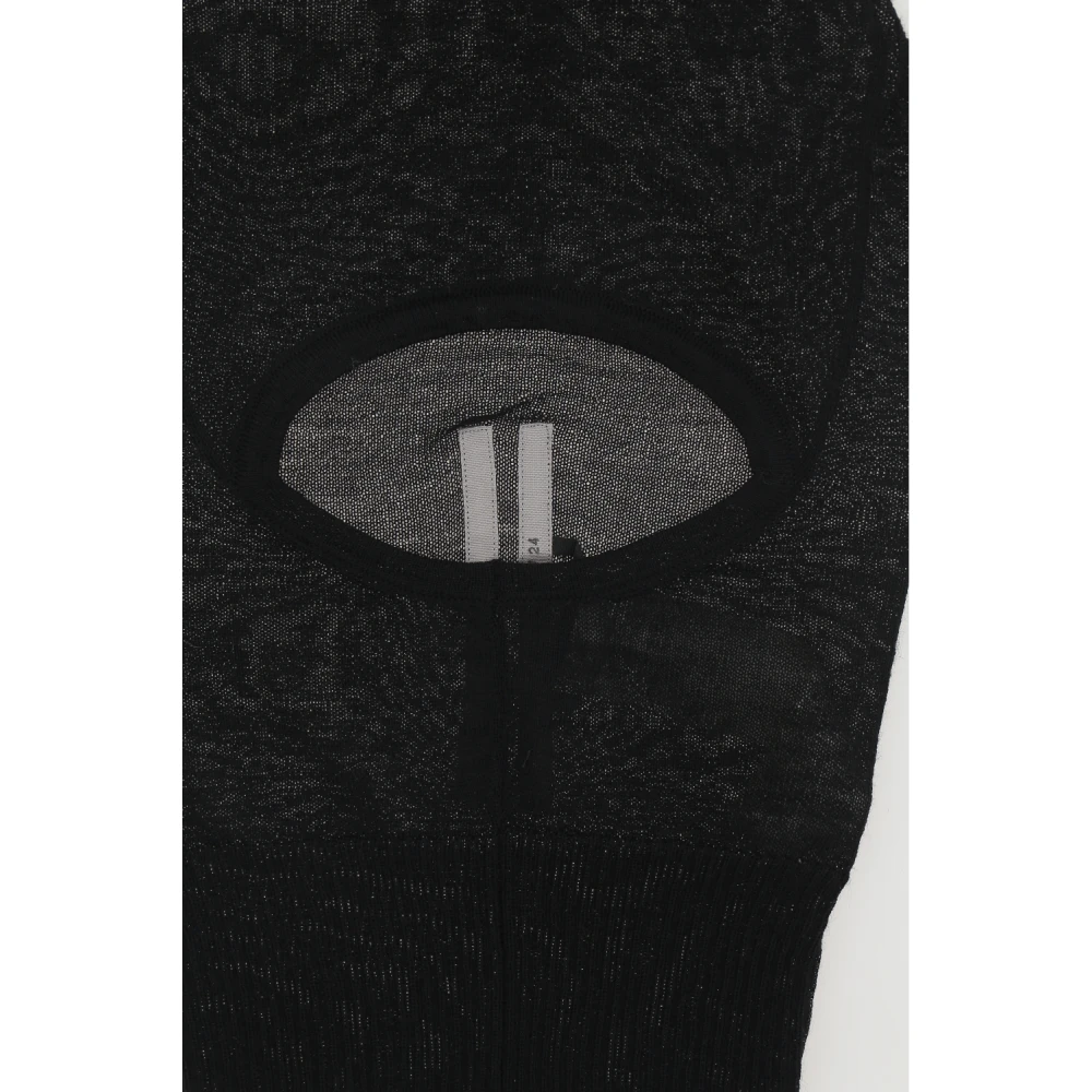 Rick Owens Balaclava met Geribbelde Onderkant Black Heren