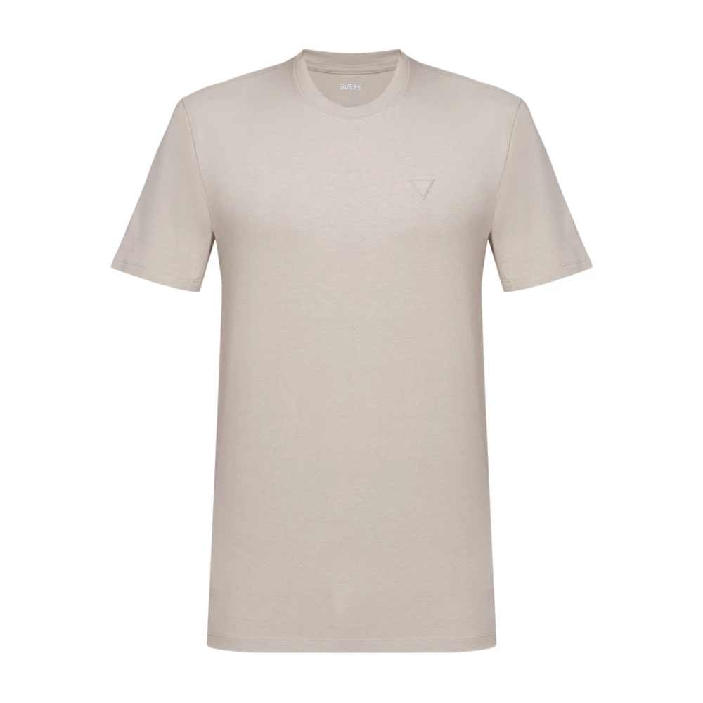 Guess Logo Patched TShirt Beige Heren