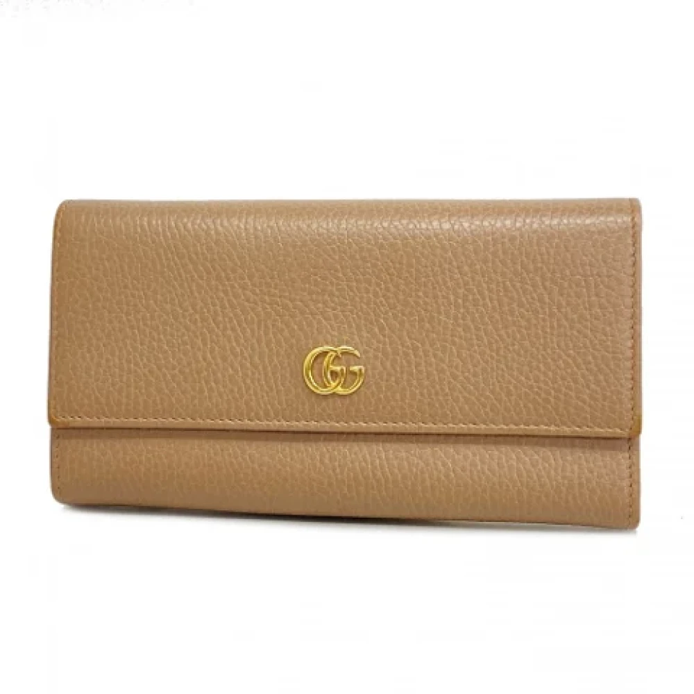 Gucci Vintage Pre-owned Leather wallets Beige Dames