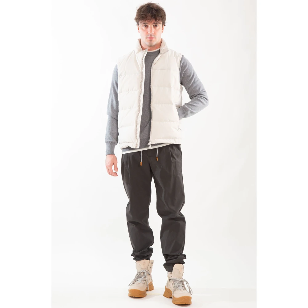 Eleventy Wollen Gewatteerd Waterdicht Vest Beige Heren