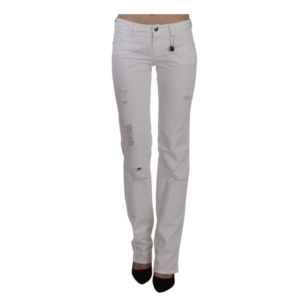 Costume National Women's White Straight Fit Jeans, W26, Slim Fit Jeans Trousers