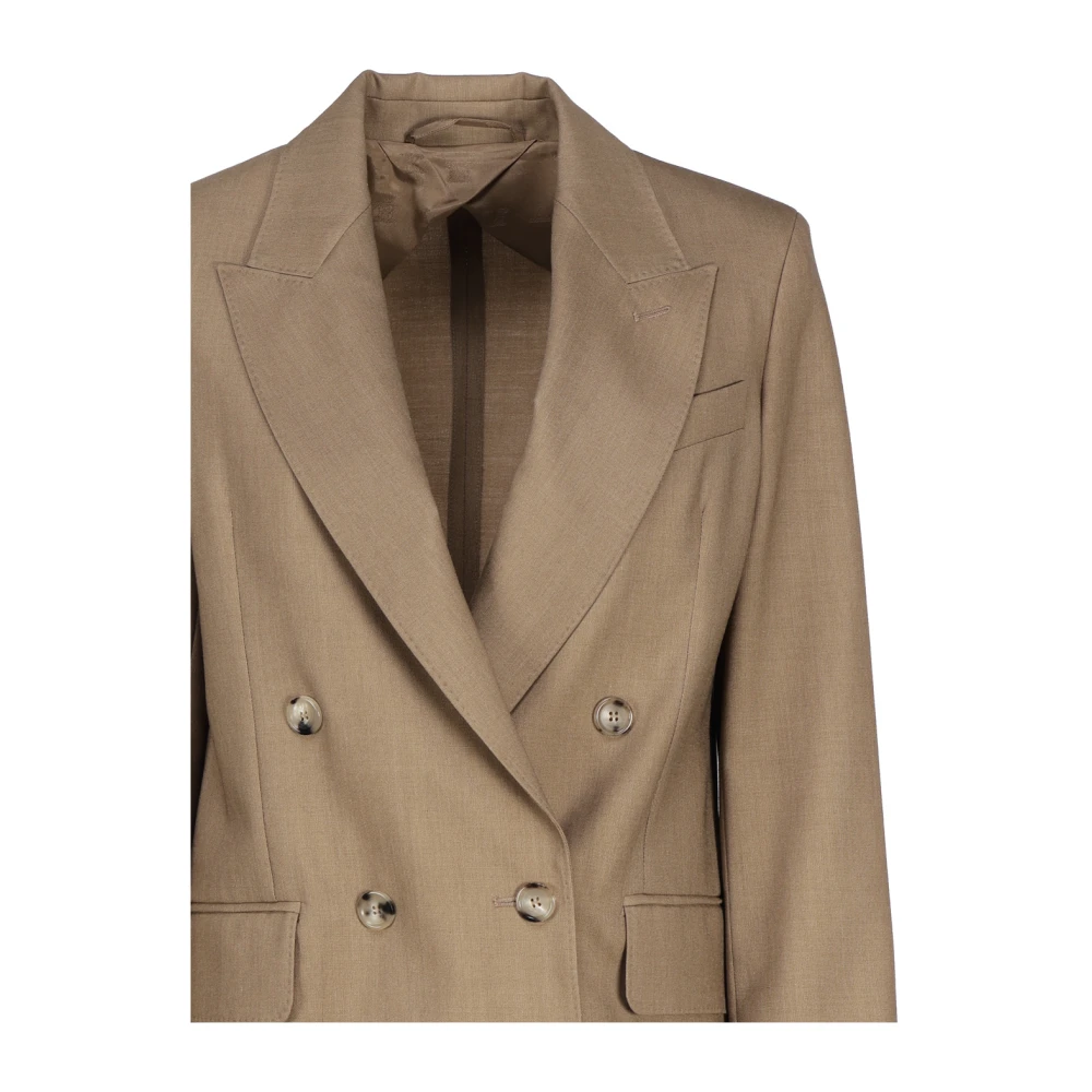 Max Mara Kameel Wollen Jas Brown Dames