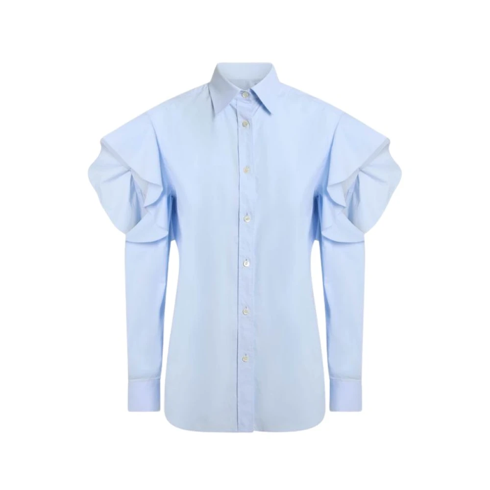 Moschino Women's Blue Stretch Cotton Poplin Shirt
