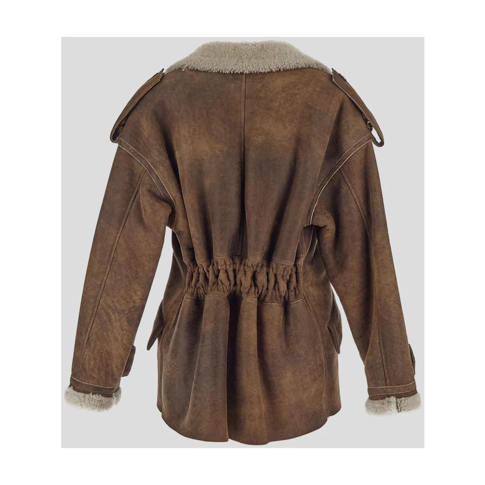 Salvatore Santoro Leren jas Brown Dames