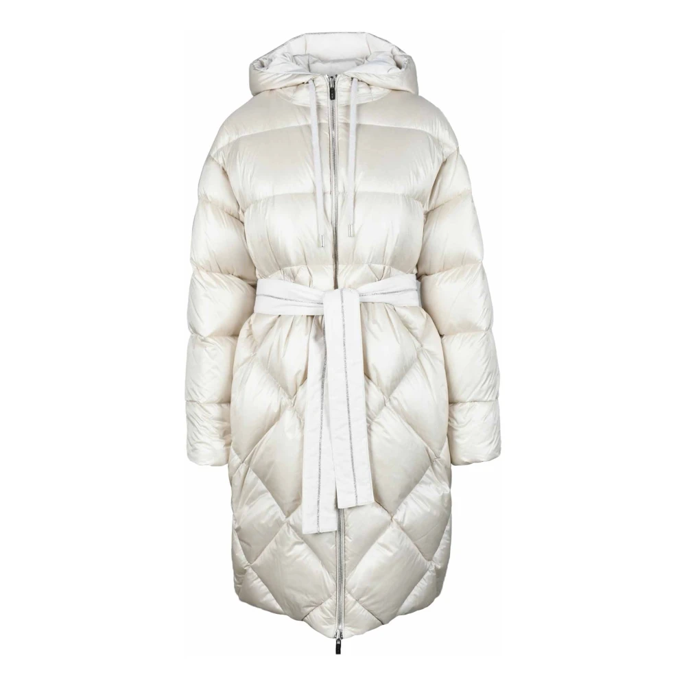 PESERICO Nylon Puffer Jas Beige Dames