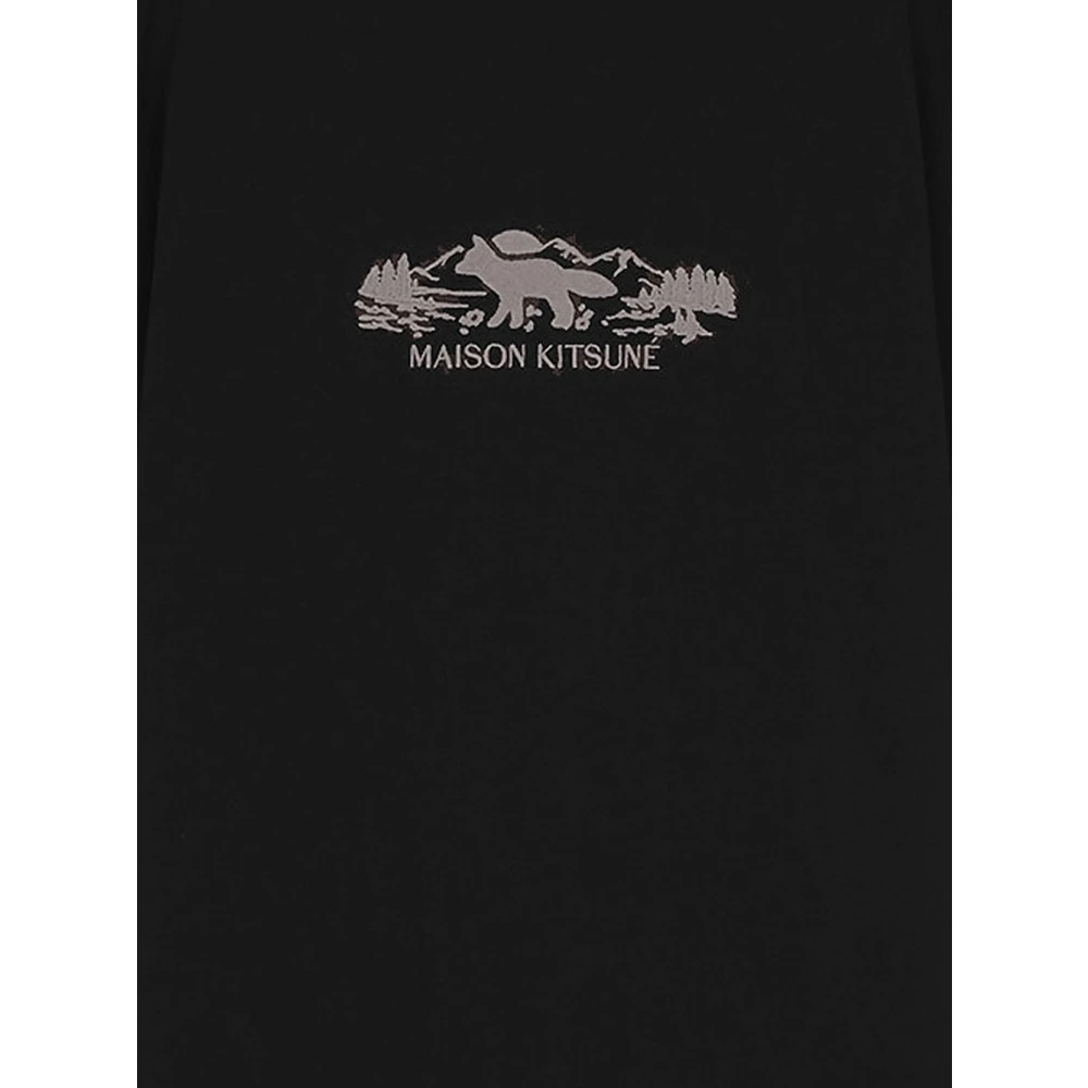 Maison Kitsuné Katoenen Logo T-shirt Black Heren