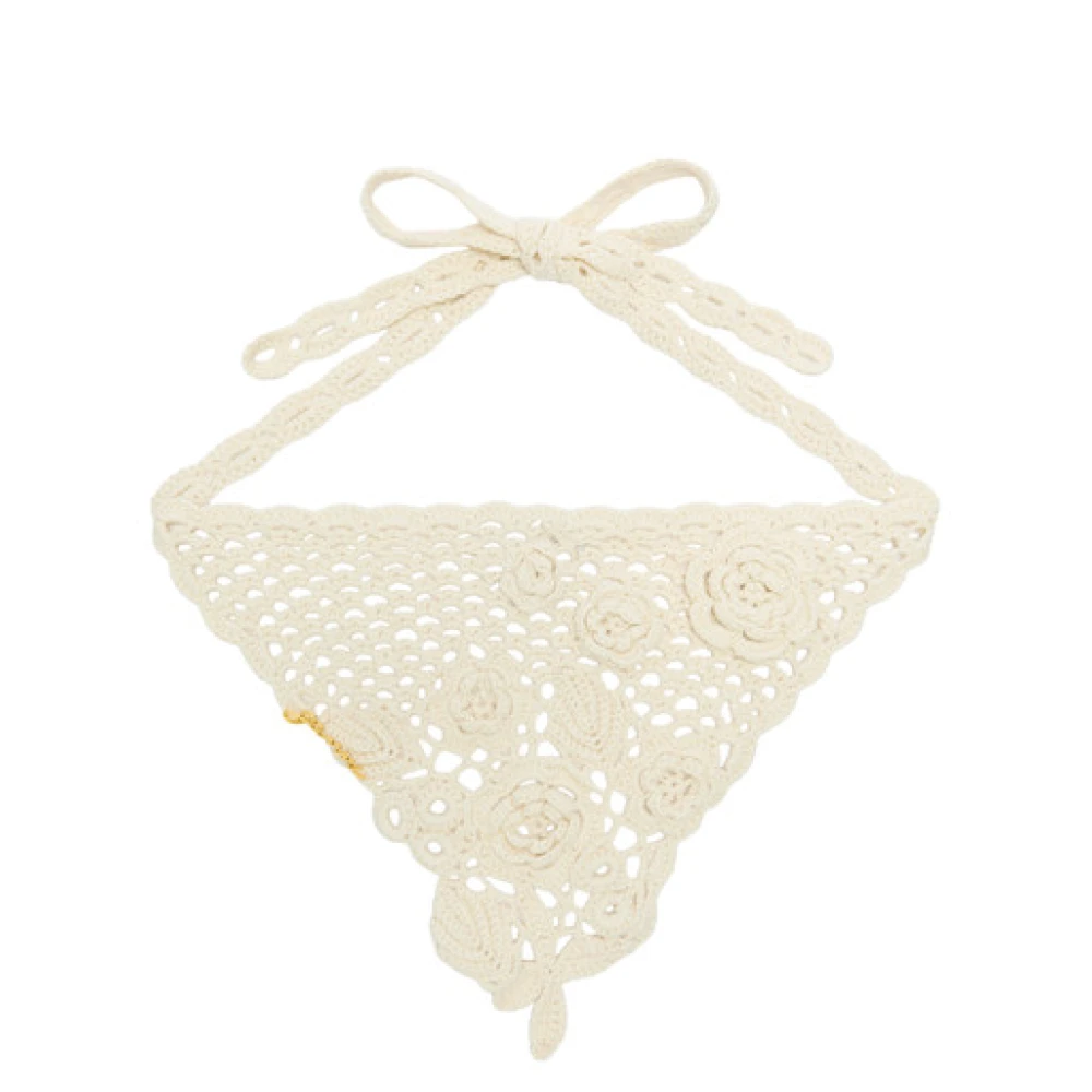 Ganni White Scarves, Female, One Size, Foulard