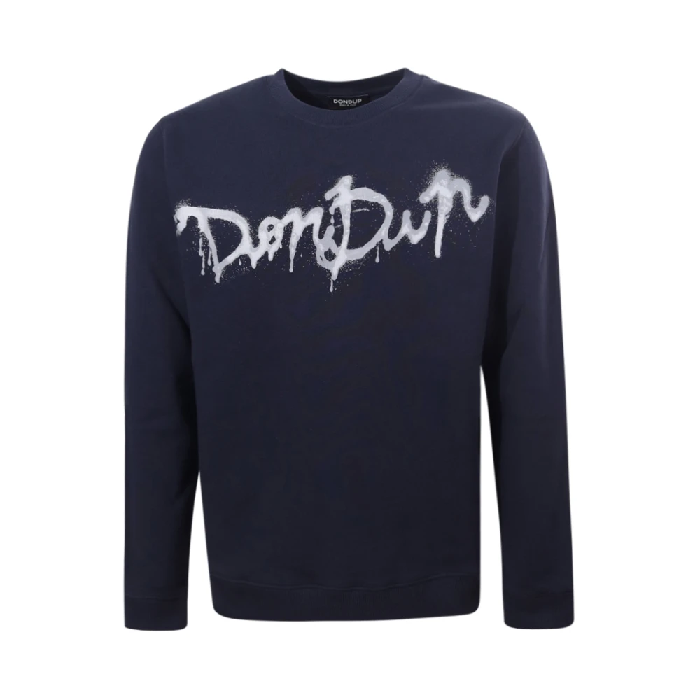 Dondup Blauwe Sweater met Logo Print Blue Heren