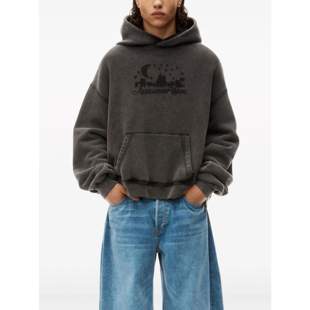 alexander wang Grijze Katoenen Hoodie Sweatshirt Gray Dames