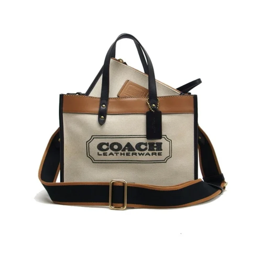 Coach Pre-owned Cotton handbags Beige Dames