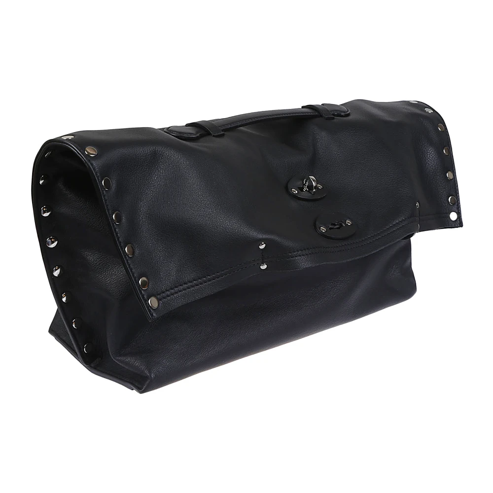 Zanellato Beige Leren Winkel Tas Twist Lock Black Dames