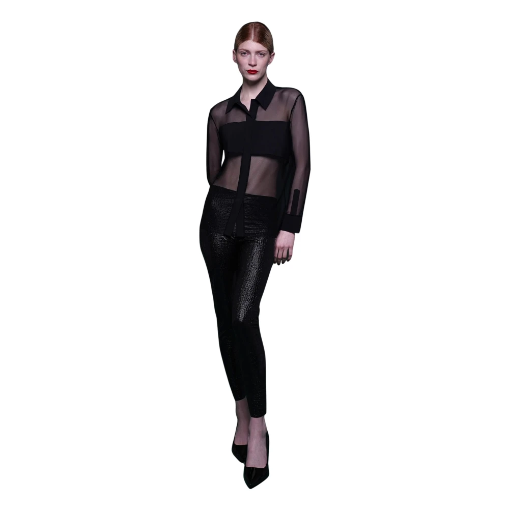 Chiara Boni Illusion Zwarte Shirt Black Dames