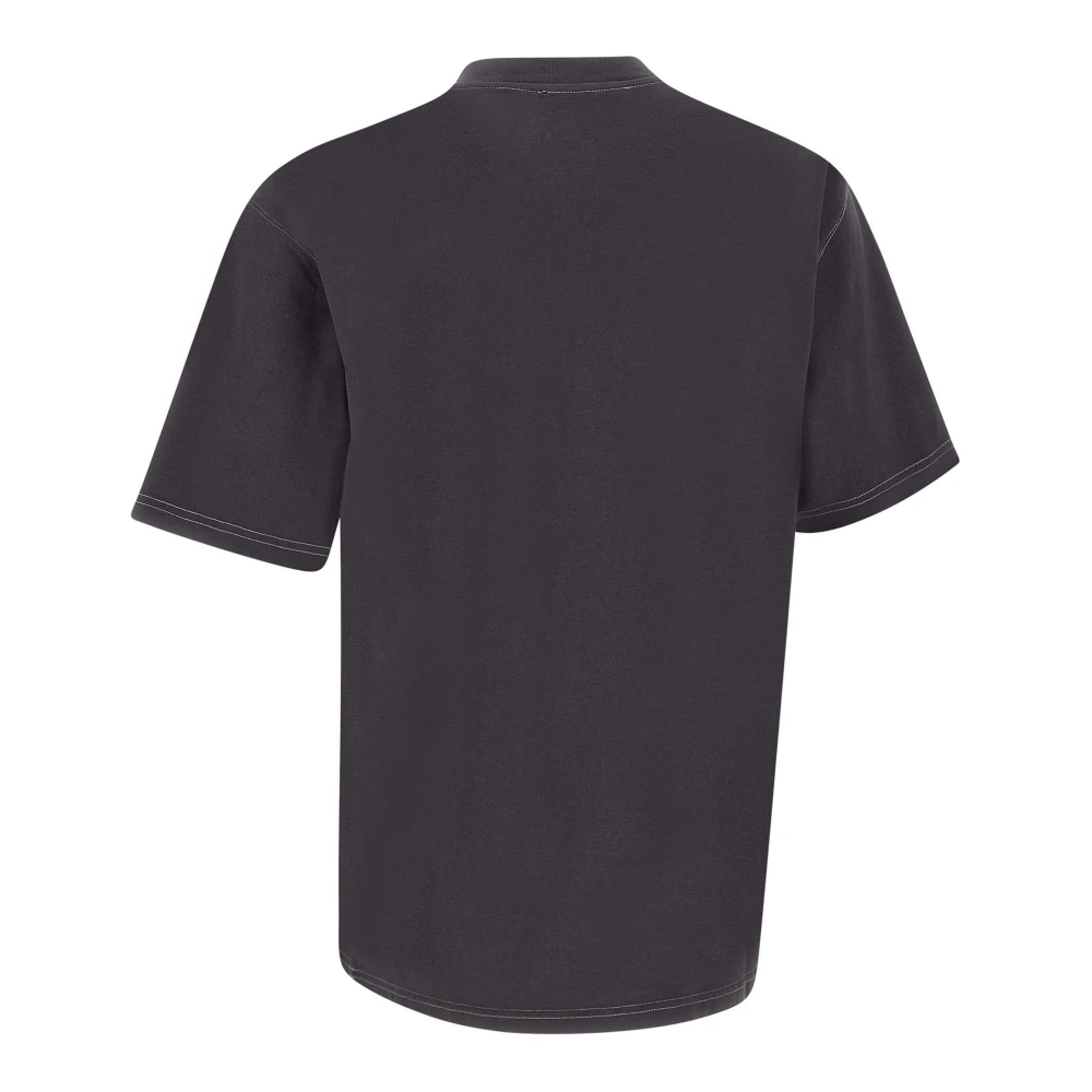 A-Cold-Wall Rookgrijze katoenen T-shirt met logo Black Heren