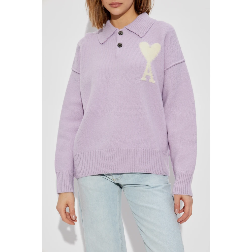 Ami Paris Polo sweater Purple Dames