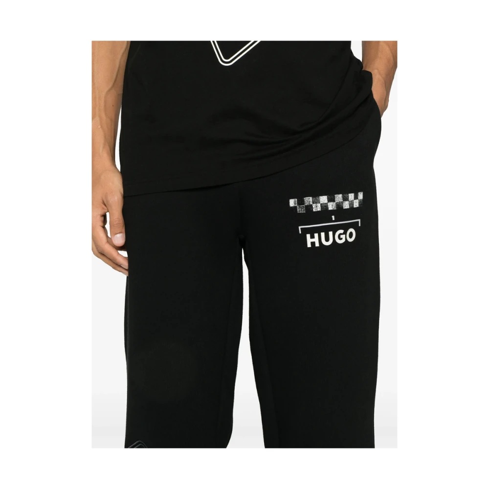 Hugo Boss Zwarte Elastische Trekkoord Taillebroek Black Heren