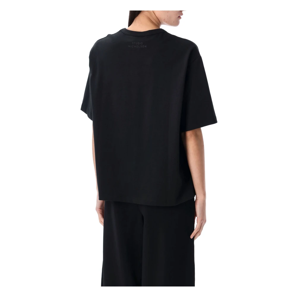 Studio Nicholson Korte mouw T-shirt in klassieke stijl Black Dames