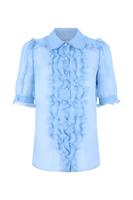 Ruffled Silk Blouse