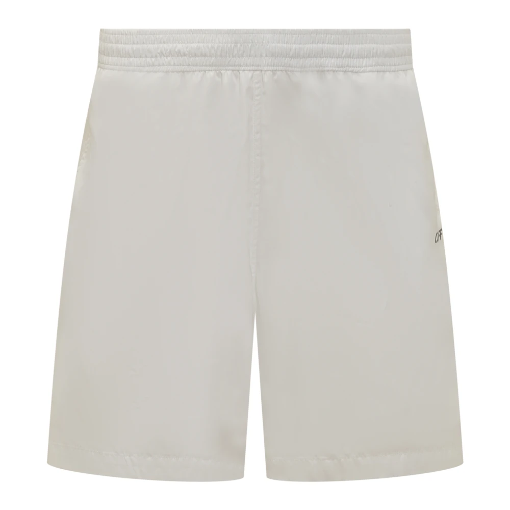 Off White Scribble Zwemshorts White Heren