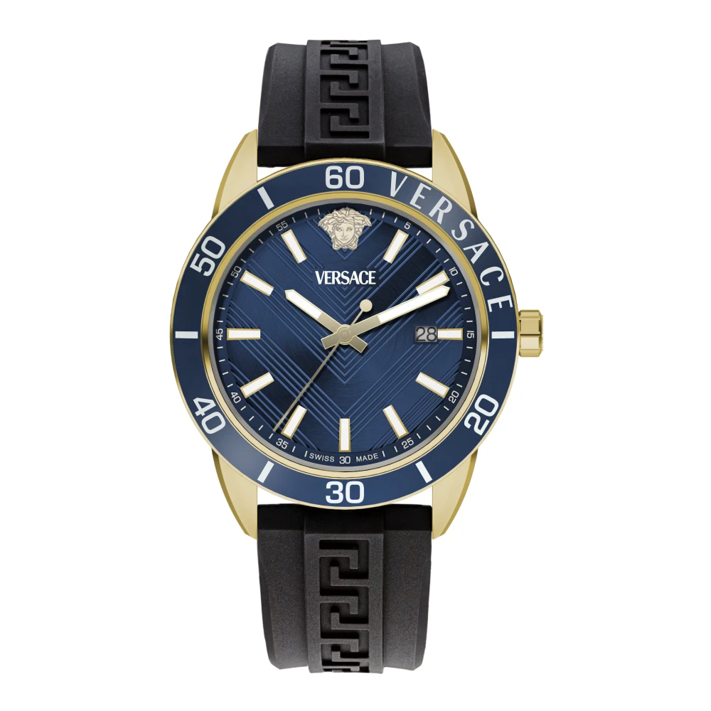 Versace VEYCA0224 Greca Urban blue gold black Silicone Men's Watch NEW - Image 2